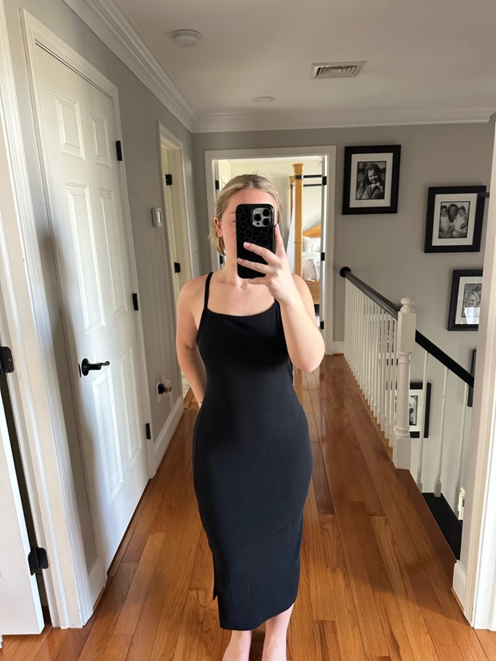 **SOLD ON DEPOP** wild fable Black Ribbed Midi Dress with Thin Straps